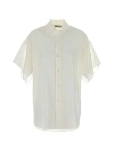 Carven Draped Shirt In White