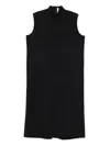 Carven Midi Sleeveless High-neck Dress In Black