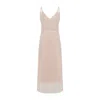 Carven Beige Open-back Slip Maxi Dress In Beige