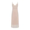 Carven Beige Open-back Slip Maxi Dress In Beige