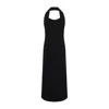 Carven Halter Neck Evening Dress With Flattering Silhouette In Black