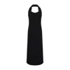 Carven Halter Neck Evening Dress With Flattering Silhouette In Black