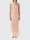 Carven Beige Open-back Slip Maxi Dress