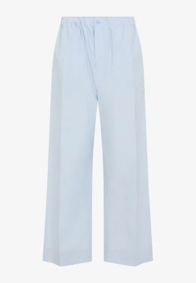 Carven Elastic-waist Pants With Pleat In Blue