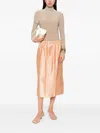 Carven Elasticated-waist Satin Skirt In Orange