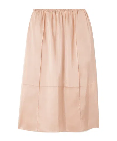 Carven Embellished Silk Midi Skirt In Pink