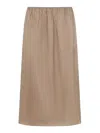 Carven Nude Silk Maxi Skirt With Elastic Waistband In Neutral