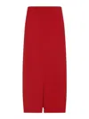 Carven Acetate Midi Skirt In Red