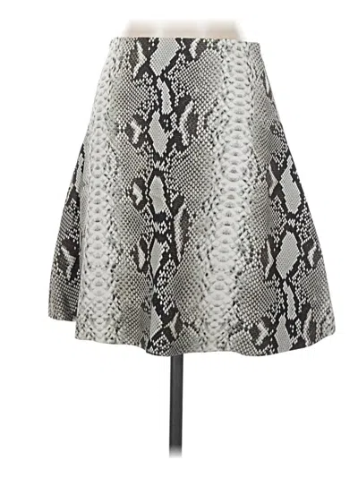 Pre-owned Carven Faux Leather Skirt In Silver
