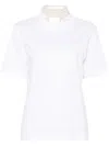Carven Faux Pearl-embellished Cotton-jersey T-shirt In White