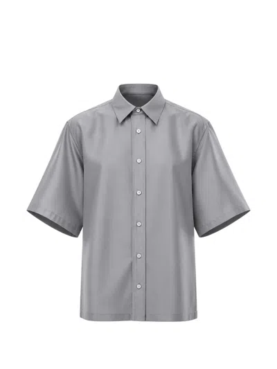 Carven Faux-pearl Embellished Short-sleeve Shirt In Neutral