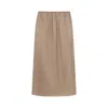 Carven Nude Silk Maxi Skirt With Elastic Waistband