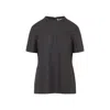 Carven High-neck Brown Virgin Wool T-shirt In Black