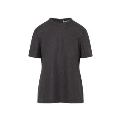 CARVEN FITTED BROWN VIRGIN WOOL T-SHIRT
