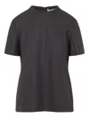 Carven High-neck Brown Virgin Wool T-shirt In Black