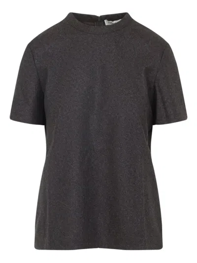 CARVEN FITTED T-SHIRT,6252K21036 N811 OAK MELANGE