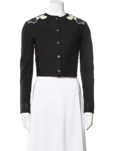 Pre-owned Carven Floral Print Jacket In Black