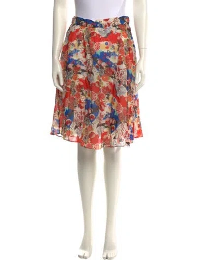 Pre-owned Carven Floral Print Knee-length Skirt In Multi