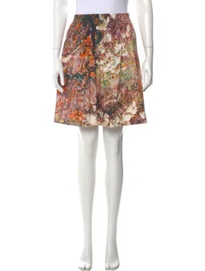 Pre-owned Carven Floral Print Knee-length Skirt In Pink