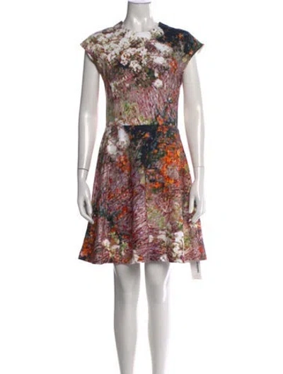 Pre-owned Carven Floral Print Mini Dress In Blue/neutrals