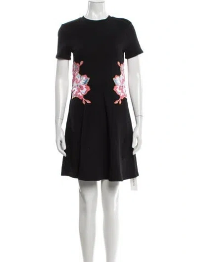 Pre-owned Carven Floral Print Mini Dress In Gray