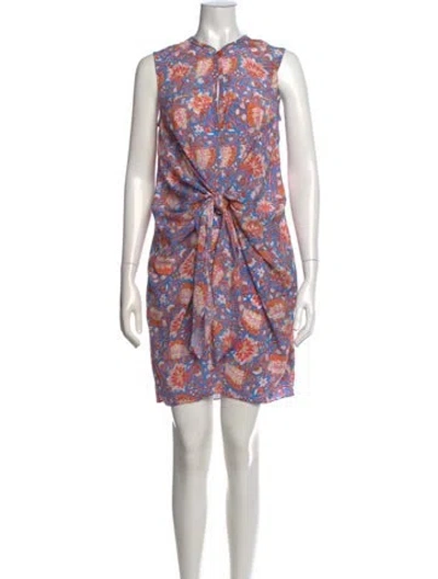 Pre-owned Carven Floral Print Mini Dress W/ Tags In Multicolor