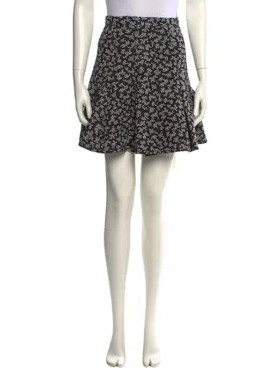 Pre-owned Carven Floral Print Mini Skirt In Black