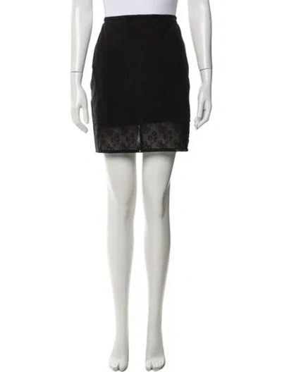 Pre-owned Carven Floral Print Mini Skirt W/ Tags In Black