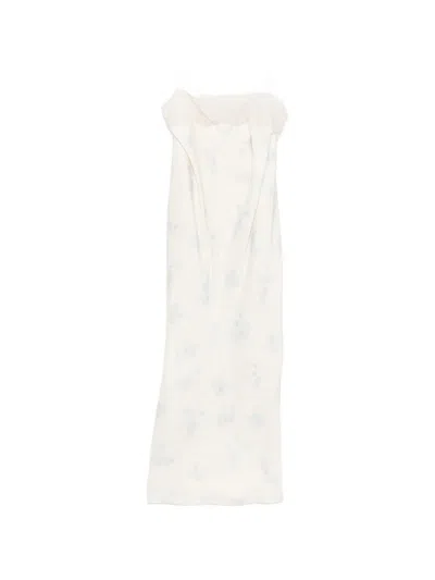 Carven Floral-print Lace-trim Midi Dress In White