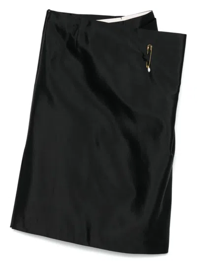 CARVEN FOLD FRONT MIDI SKIRT