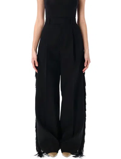 Carven Fringed Trousers In Black