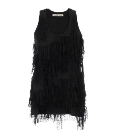 Carven Fringed Vest In Black