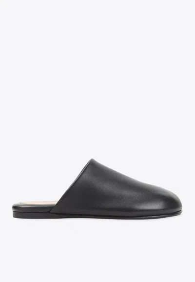 Carven Garnier Nappa Leather Flat Mules In Black
