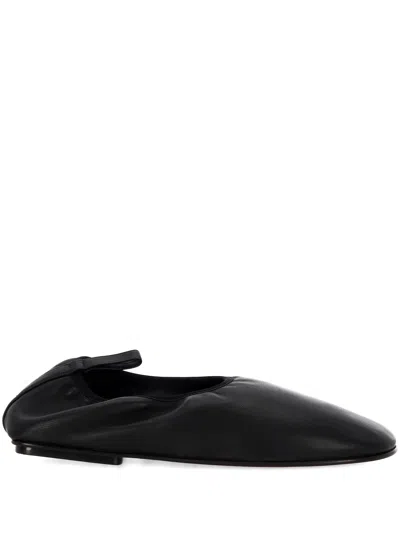Carven Garnier Smoke Grey Nappa Leather Slippers