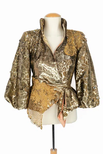Pre-owned Carven Golden Jacket Haute Couture Fall 2004-2005 In Brown