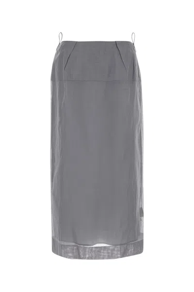 Carven Gonna In Cotone Grigio Donna In Gray