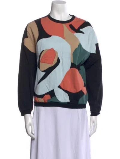Pre-owned Carven Graphic Print Crew Neck Sweater In Multi