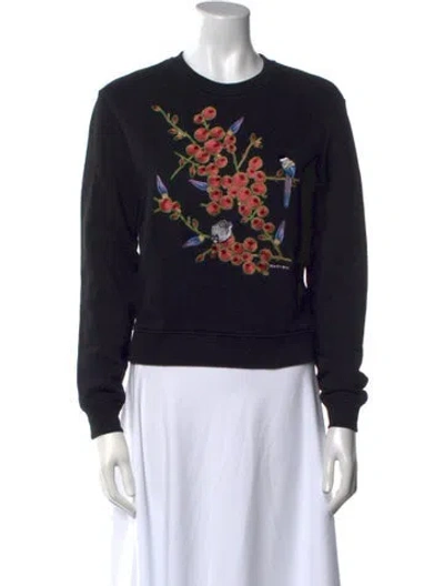 Pre-owned Carven Graphic Print Crew Neck Sweatshirt In Black