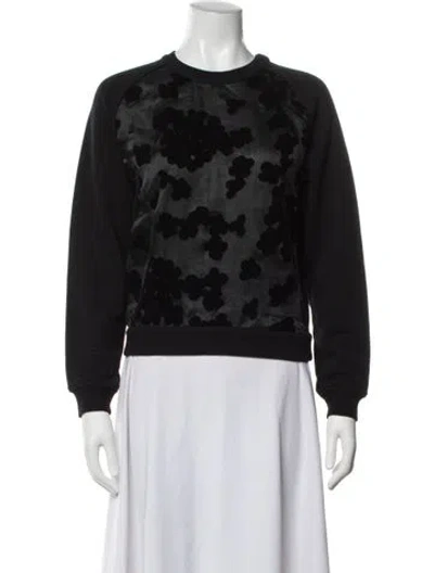 Pre-owned Carven Graphic Print Crew Neck Sweatshirt In Blue