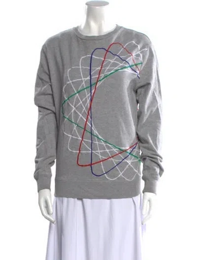 Pre-owned Carven Graphic Print Crew Neck Sweatshirt In Gray