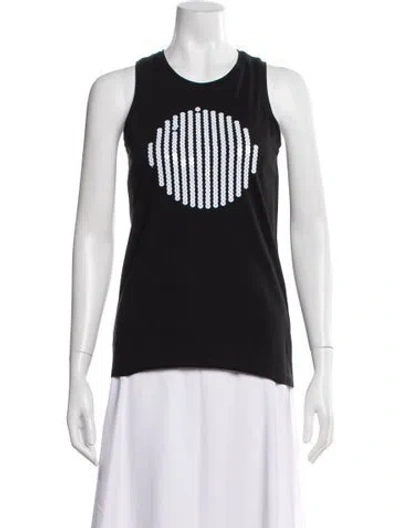 Pre-owned Carven Graphic Print Crew Neck Top In Black