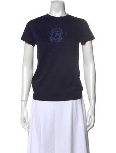 Pre-owned Carven Graphic Print Crew Neck T-shirt In Blue