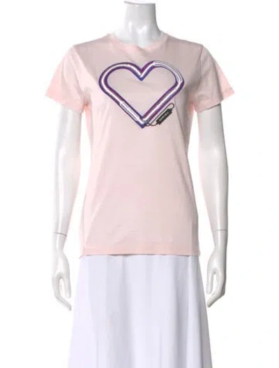 Pre-owned Carven Graphic Print Crew Neck T-shirt In Pink
