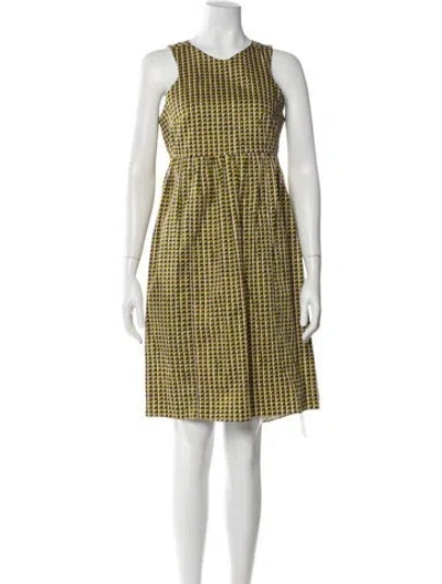 Pre-owned Carven Graphic Print Knee-length Dress In Green