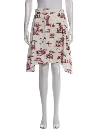 Pre-owned Carven Graphic Print Midi Length Skirt In Neutrals