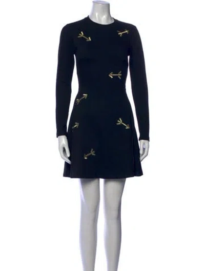 Pre-owned Carven Graphic Print Mini Dress In Blue