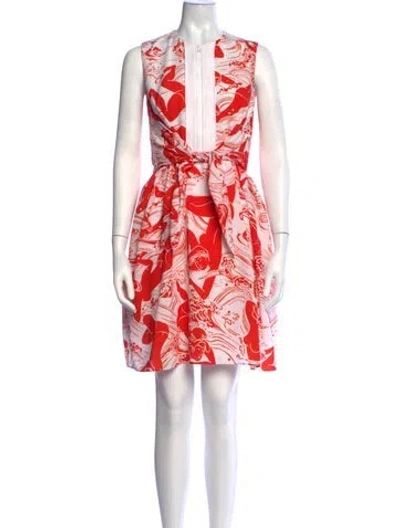 Pre-owned Carven Graphic Print Mini Dress In Multicolor