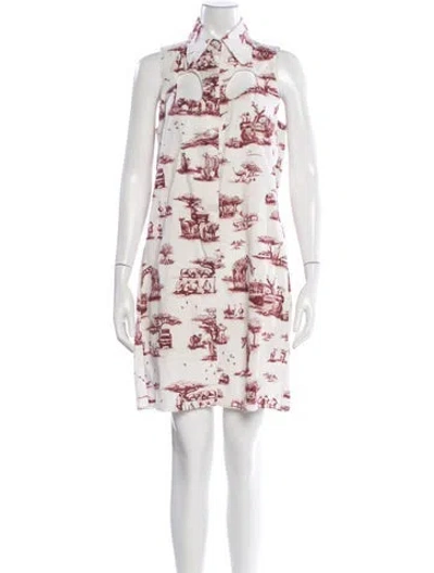 Pre-owned Carven Graphic Print Mini Dress In White