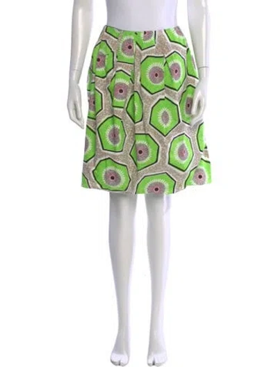 Pre-owned Carven Graphic Print Mini Skirt In Green