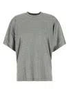 Carven Light Grey Silk Oversized Crew Neck T-shirt In Gray